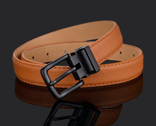 Black Gold Pin Buckle Genuine Leather belts for men brand Strap - FunkyTradition