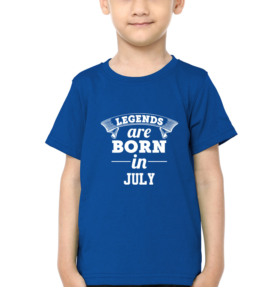 Legends are Born in July Half Sleeves T-Shirt for Boy-FunkyTradition