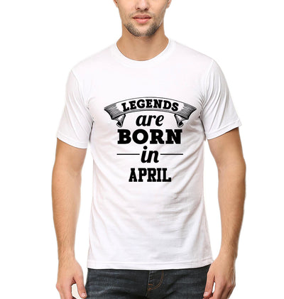 Legends are Born in April Half Sleeves T-Shirt For Men-FunkyTradition