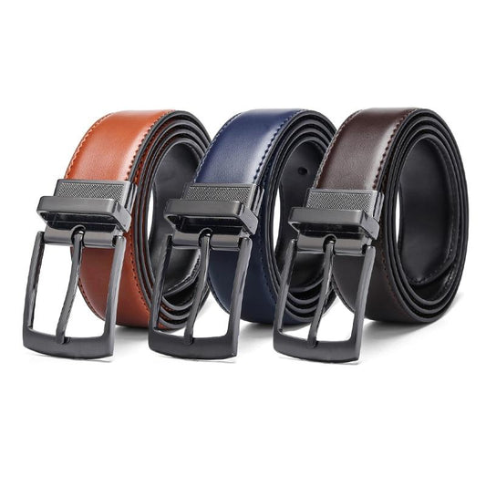 Black Gold Pin Buckle Genuine Leather belts for men brand Strap - FunkyTradition