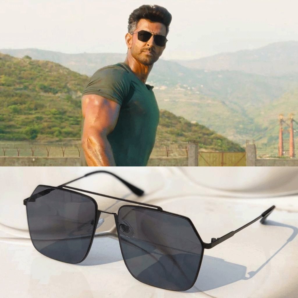 Hrithik Roshan War Movie Square Sunglasses For Men-FunkyTradition