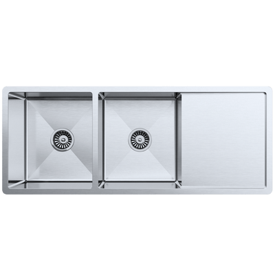 Orlando 1125x450 Double Bowl with Drain Board Sink, Buildmat