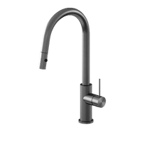 Mecca Brushed Gunmetal Pull Out Mixer Tap by Buildmat