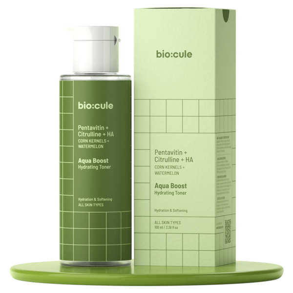 This is an image of Bio:cule Aqua Boost Hyaluronic Acid Hydrating Toner on www.sublimelife.in