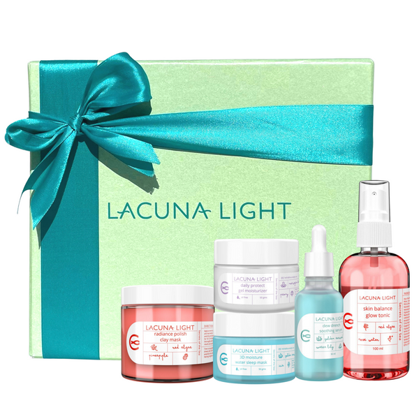 This is an image of Lacuna Glow 5 pc gift box on www.sublimelife.in