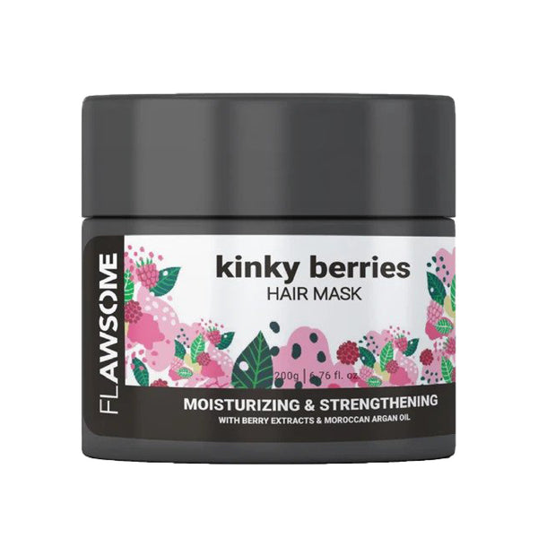 This is an image of Flawsome Kinky Berries Moisturizing & Strengthening Hair Mask on www.sublimelife.in