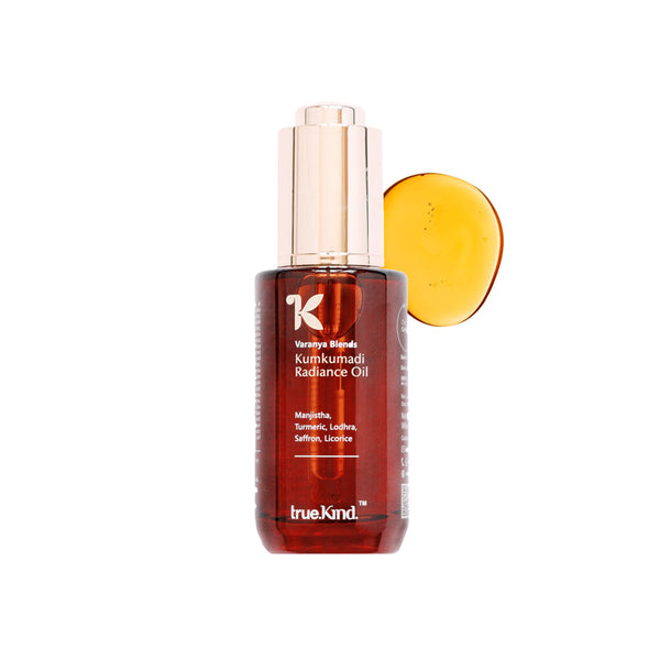 This is an image of True Kind Kumkumadi Radiance Facial Oil on www.sublimelife.in
