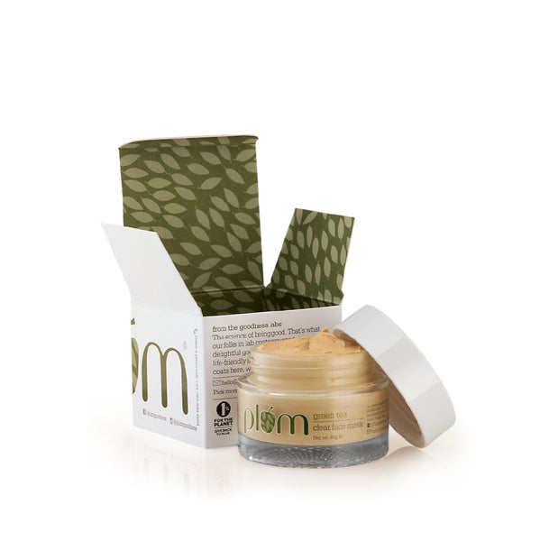This is an image of Plum Green Tea Clear Face Mask on www.sublimelife.in