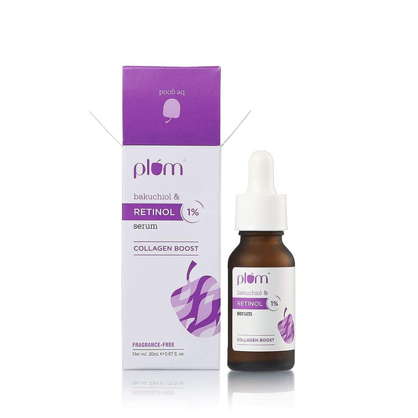 This is an image of Plum 1% Retinol Face Serum With Bakuchiol on www.sublimelife.in