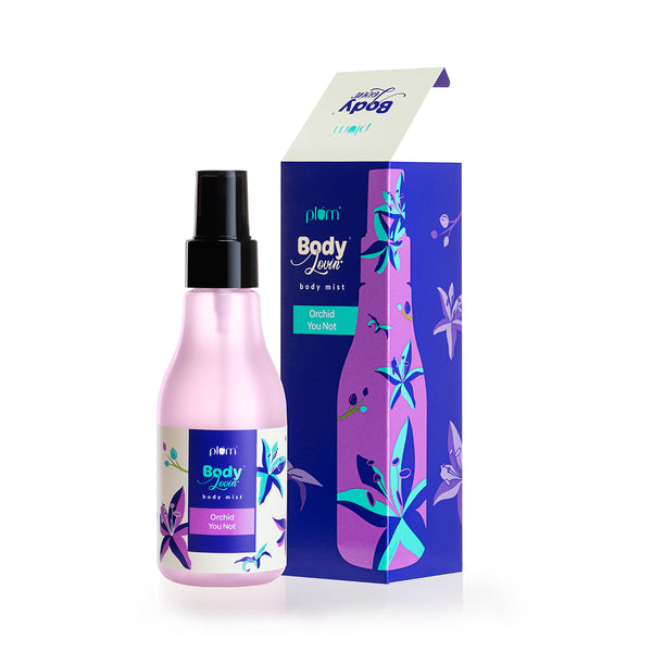 This is an image of Plum BodyLovin' Orchid You Not Body Mist on www.sublimelife.in