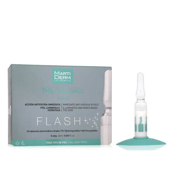 This is an image of MartiDerm Flash 5% Hyaluronic Acid Instant Photo Ready Ampoule on www.sublimelife.in