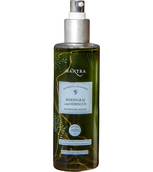This is an image of Mantra Herbal Bhringraj and Hibiscus Nourishing hair oil on www.sublimelife.in