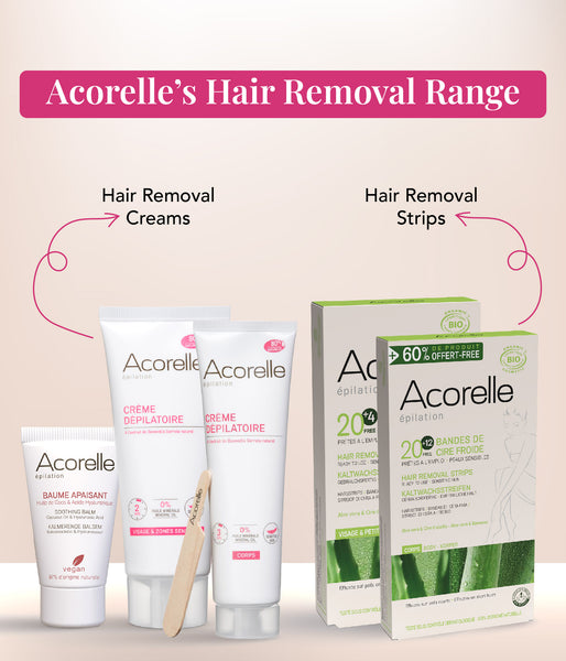 This is an image of Acorelle's Hair Removal Range on www.sublimelife.in