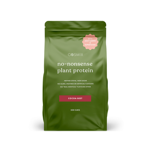 This is an image of Cosmix No-Nonsense Plant Protein-Cocoa Beet on www.sublimelife.in 
