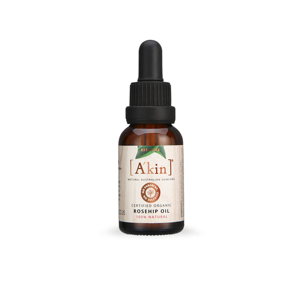 This is an image of A'kin Natural Certified Organic Rosehip Oil on www.sublimelife.in