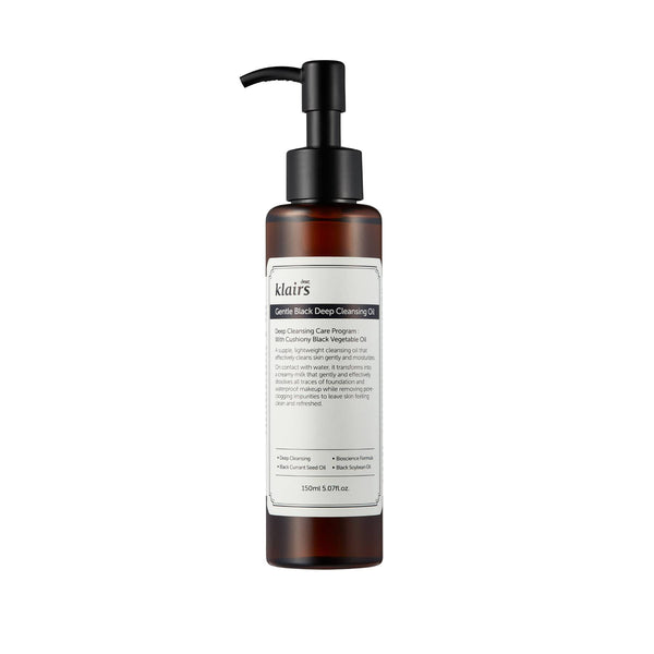 This is an image of Dear Klairs Gentle Black Deep Cleansing Oil on www.sublimelife.in