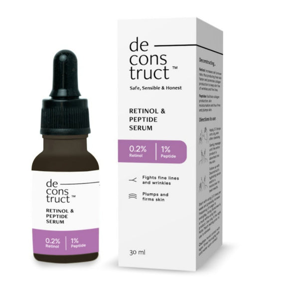 This is an image of Deconstruct Retinol & Peptide Serum- 0.2% Retinol + 1% Peptide on www.sublimelife.in