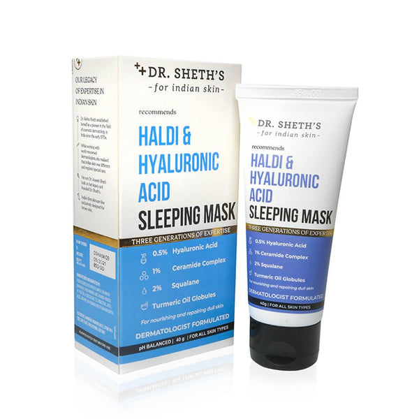 This is an image of Dr. Sheth’s Haldi & Hyaluronic Acid Sleeping Mask on www.sublimelife.in