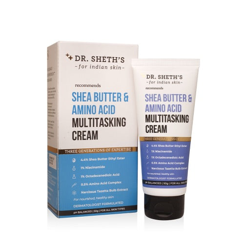 This is an image of Dr. Sheth's Shea Butter & Amino Acid Multitasking Cream on www.sublimelife.in 