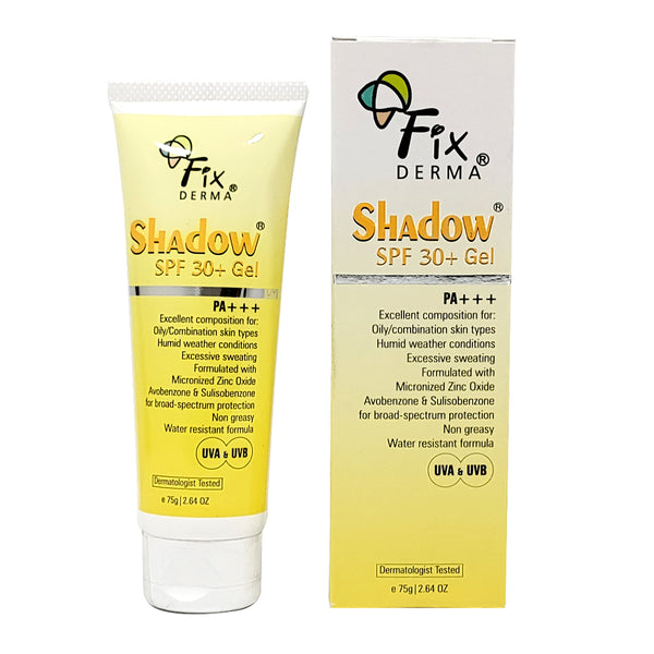 This is an image of Fixderma Shadow SPF Gel SPF 30+ For Oily Skin on www.sublimelife.in