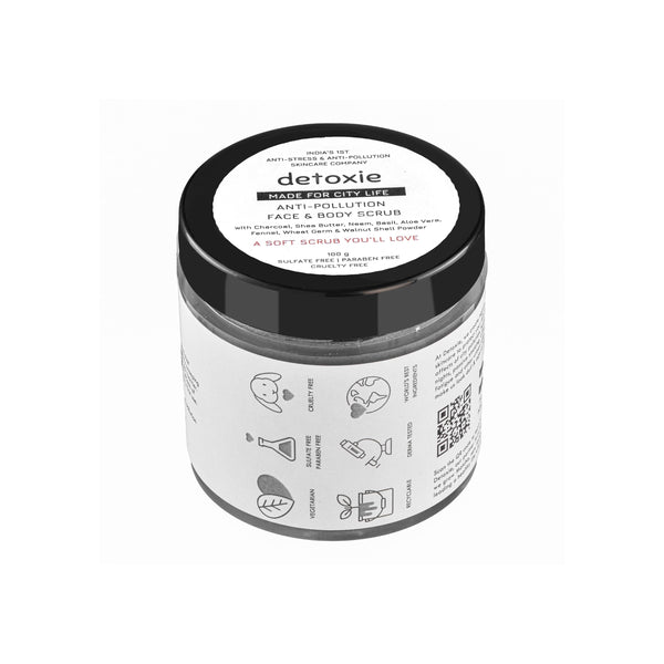 This is an image of Detoxie Anti-Pollution Face & Body Scrub on www.sublimelife.in