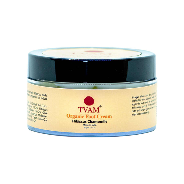 This is an image of Tvam Foot Cream- Hibiscus Chamomile on www.sublimelife.in 