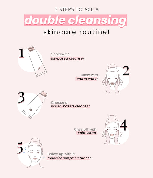 This is an image on 5 steps to ace a double cleansing skincare routine! on www.sublimelife.in