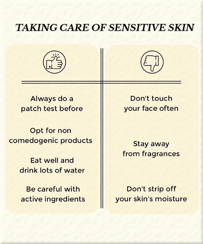 This is an image of how to take care of sensitive skin