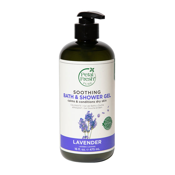 This is an image of Petal Fresh Soothing Lavender Bath & Shower Gel on www.sublimelife.in