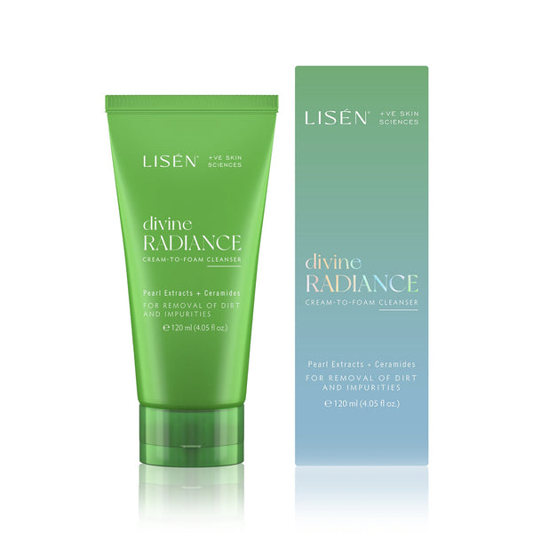 This is an image of Lisen Divine Radiance Cream To Foam Cleanser on www.sublimelife.in