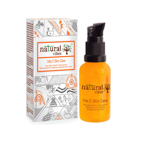 This is an image of Natural Vibes Ayurvedic Vitamin C Skin Care Serum on www.sublimelife.in