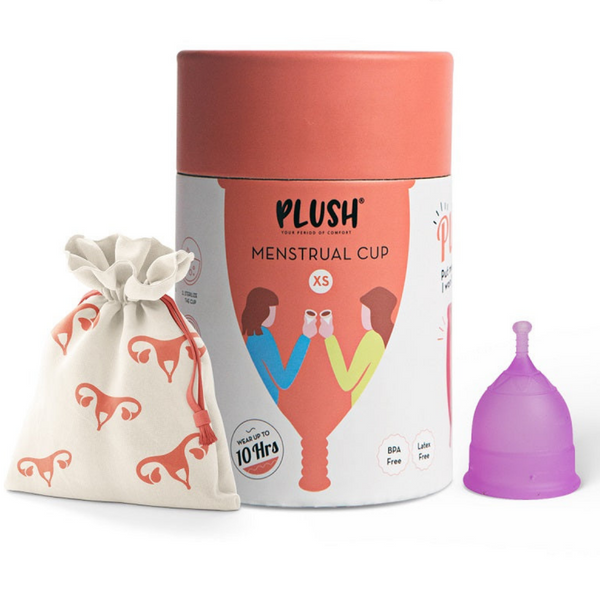 This is an image of Plush 100% Safe & Reusable Menstrual Cup For Women- Size Extra Small on www.sublimelife.in