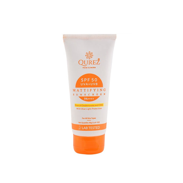 This is an image of Qurez Mattifying Hybrid Sunscreen SPF 50 Pa++++. on www.sublimelife.in 