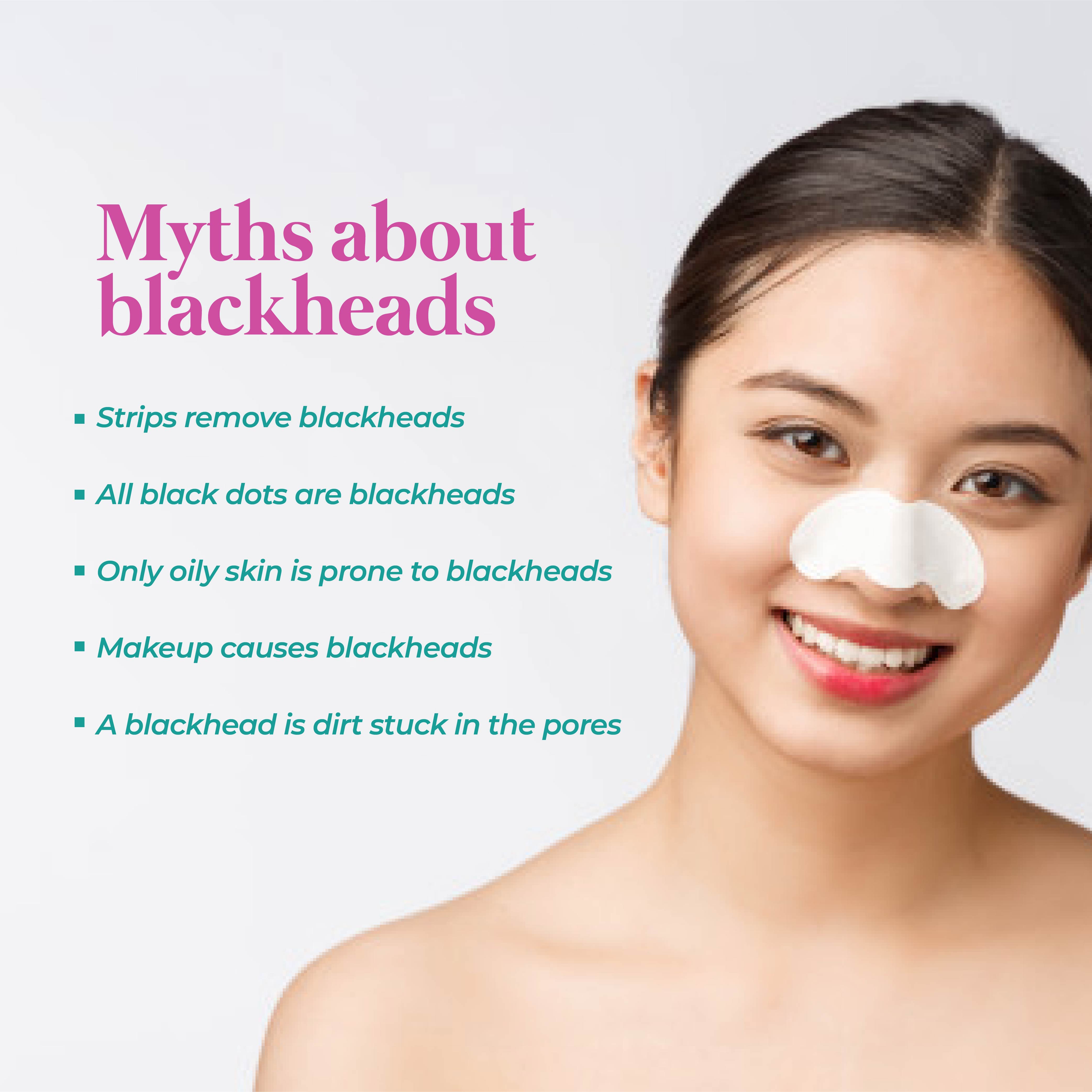 This is an image of the myths about blackheads
