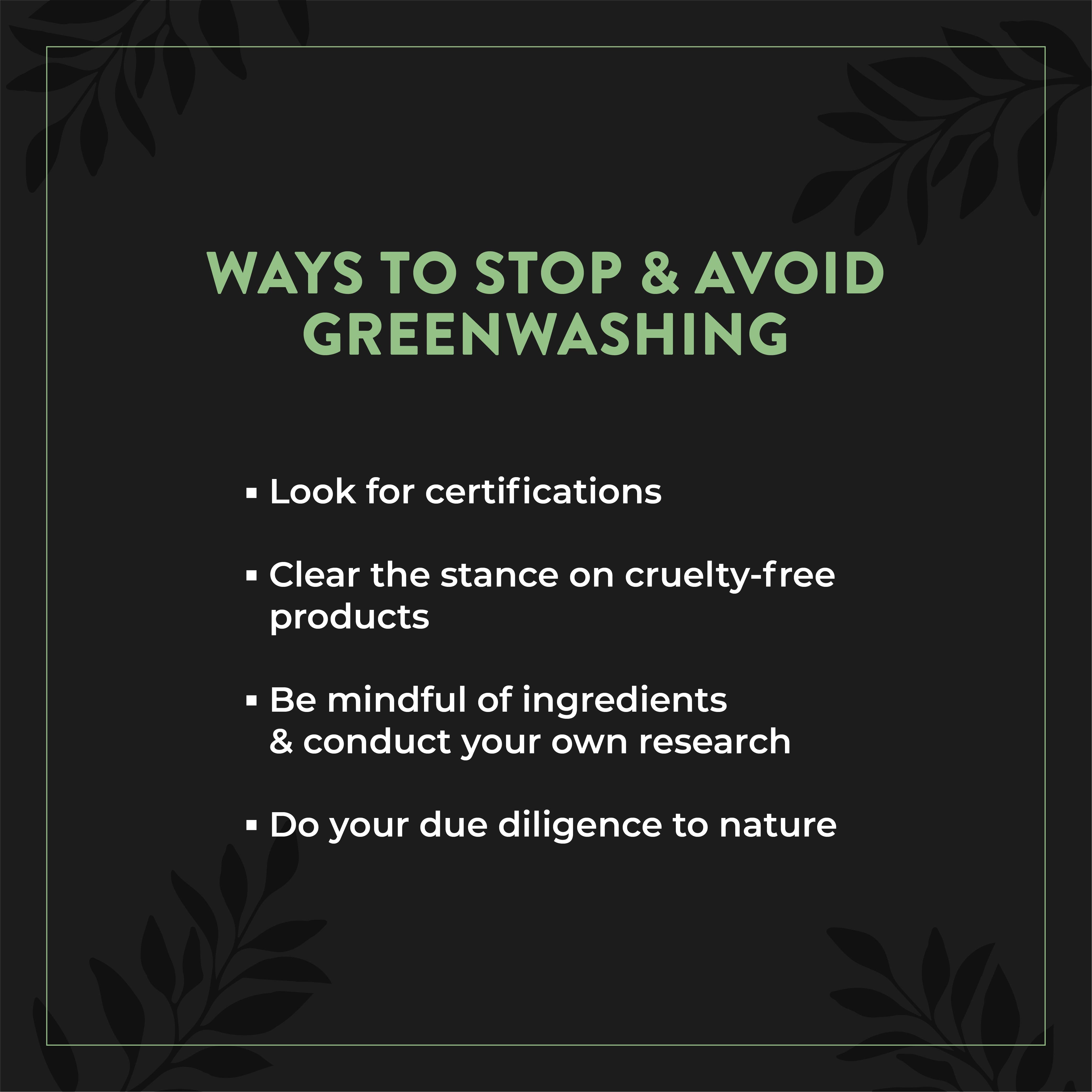 This is an image of how to stop greenwashing 