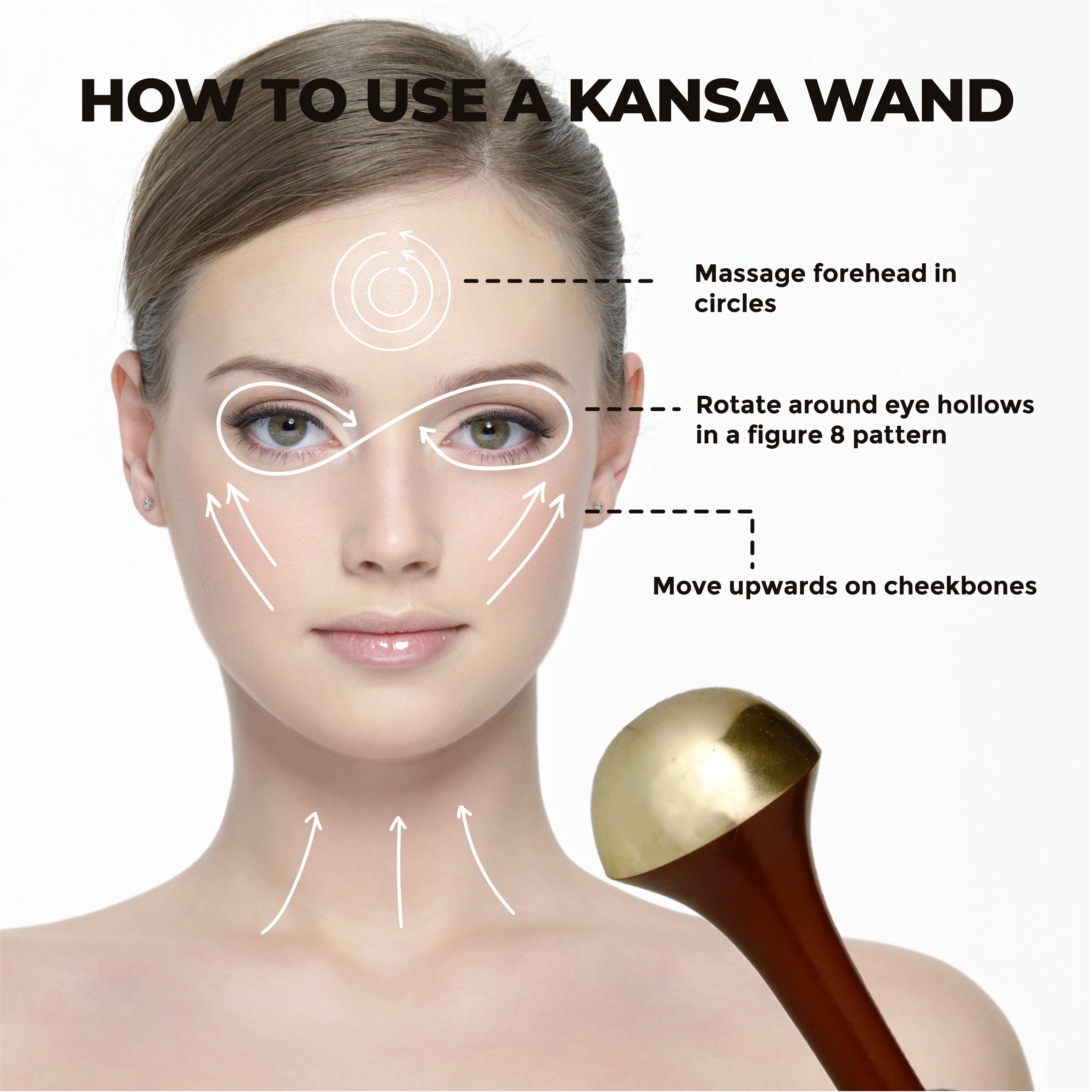 This is an image of how to use a Kansa Wand by Ohria Ayurveda 