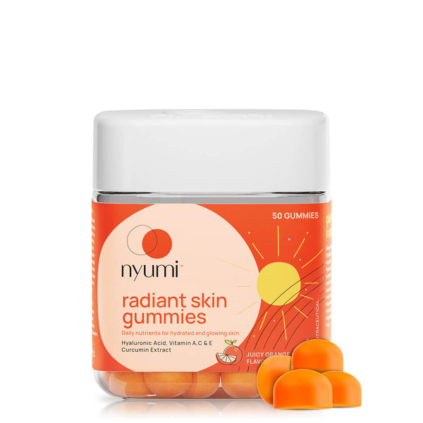 This is an image of Nyumi Radiant Skin Gummies on www.sublimelife.in 