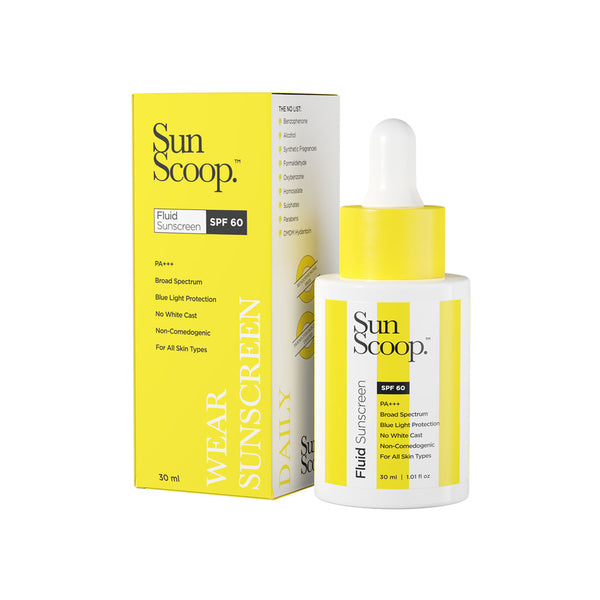 This is an image of Sunscoop Fluid Sunscreen SPF 60 on www.sublimelife.in