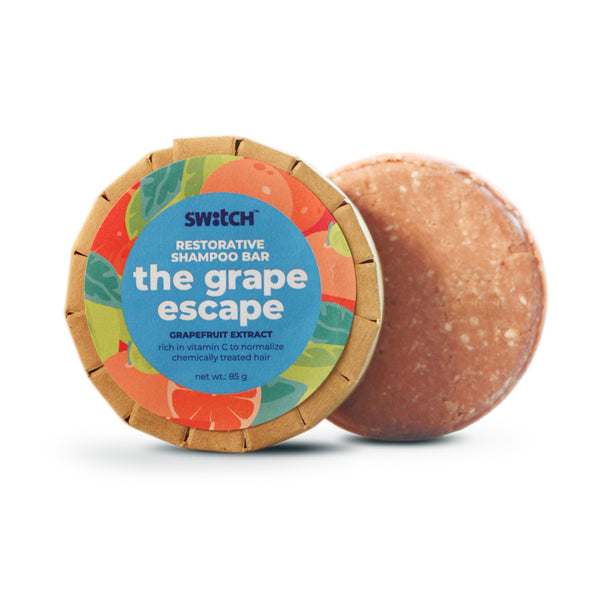 This is an image of The Switch Fix Restorative The Grape Escape Shampoo Bar on www.sublimelife.in
