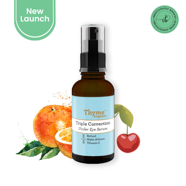 This is an image of Thyme Organic Triple Eye Correction Serum on www.sublimelife.in