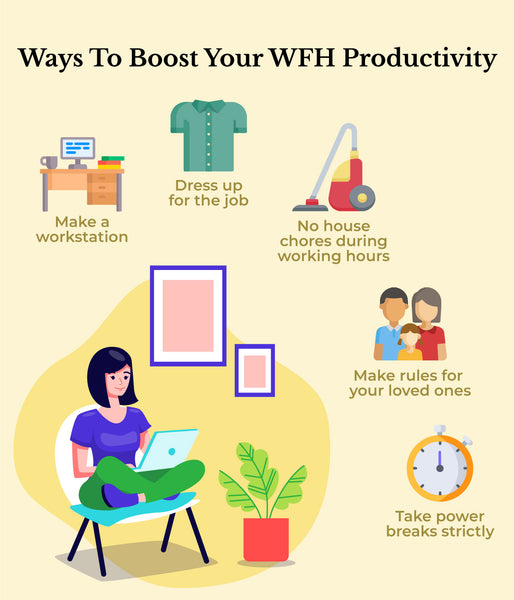 This is an image of ways to boost Work from Home(WFH) productivity on www.sublimelife.in 