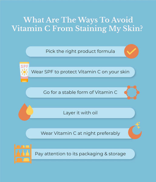This is an image on What are the ways to Avoid Vitamin C staining your skin on www.sublimelife.in 