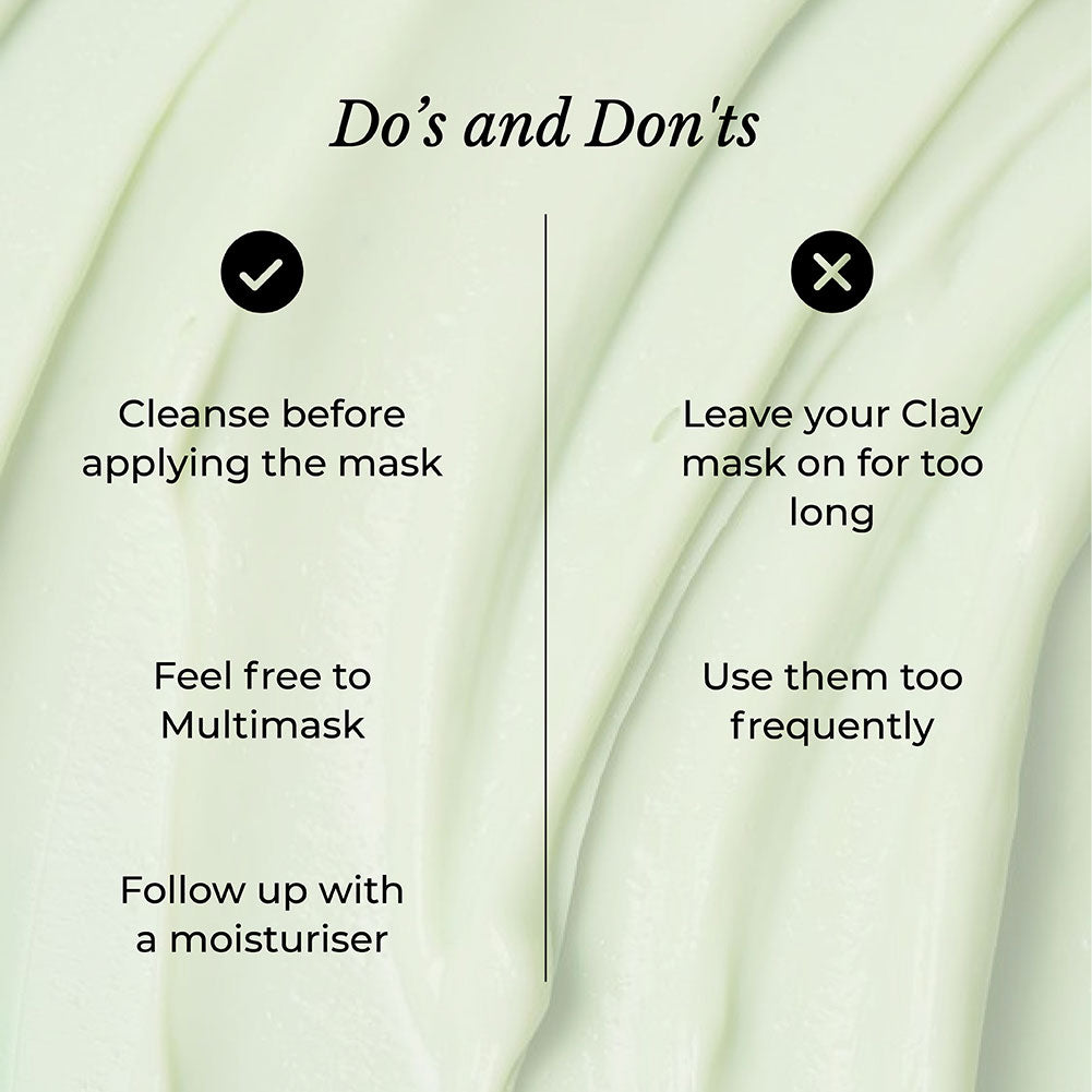 This image explains the Do's and Dont's of clay.