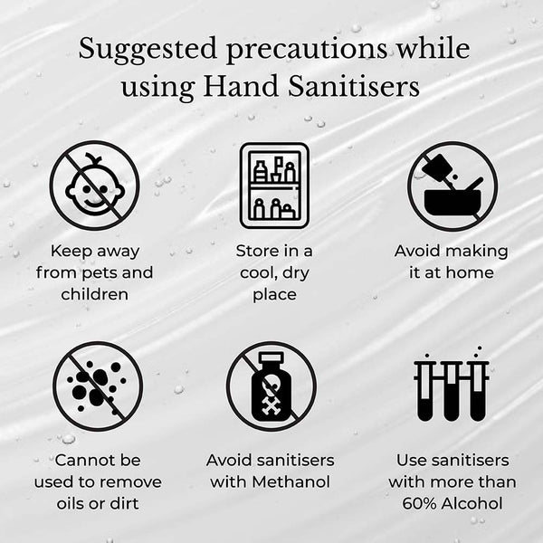 This image highlights the suggestions while using hand sanitiser.