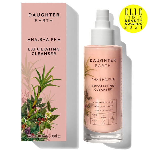 This is an image of Daughter Earth AHA BHA PHA Exfoliating Cleanser on www.sublimelife.in 