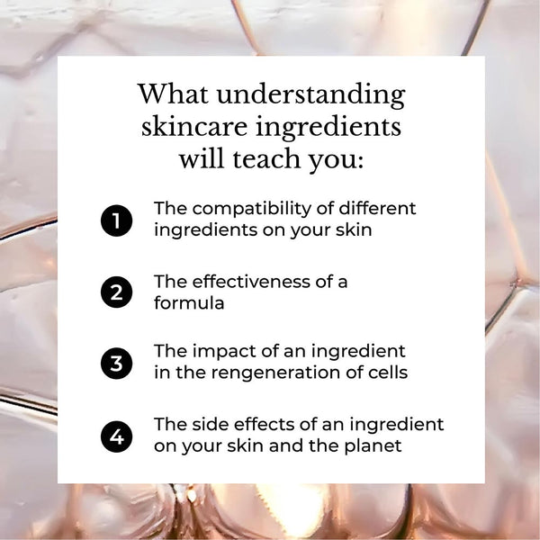 This image highlights the importance of understanding the ingredients used in skincare.