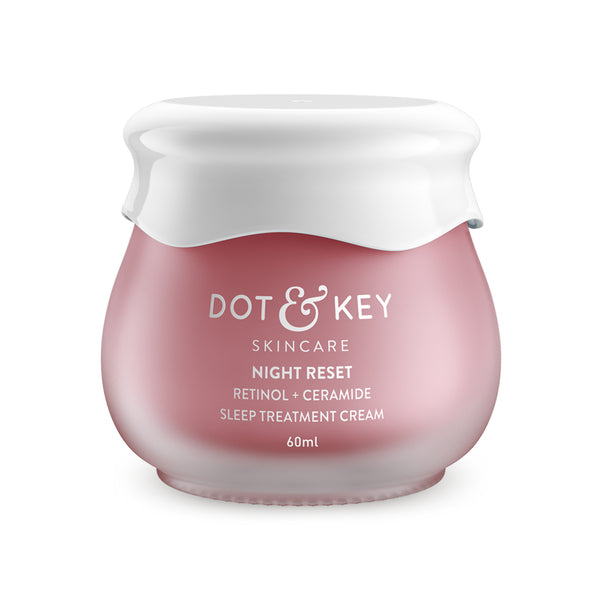 This is an image of Dot & Key Night Reset Retinol+Ceramide Sleep Treatment Cream on www.sublimelife.in 