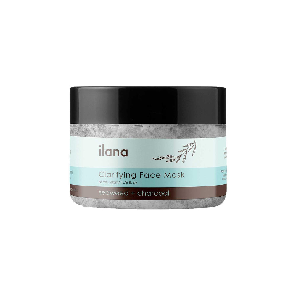 This is an image of Ilana Organics Clarifying Clay Mask (Seaweed + Charcoal) on www.sublimelife.in 