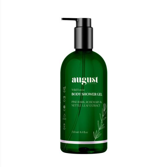August Bioscience Body Shower Gel Wild Forest with Rosemary,Pine Bark Nettle and  Nettle Leaf Extracts
