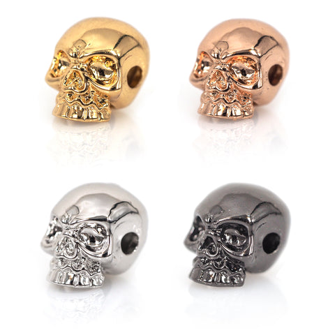 Bull Skull Pendant Charms for DIY Jewelry Supplies |BestBeaded Silver / 6 Pcs